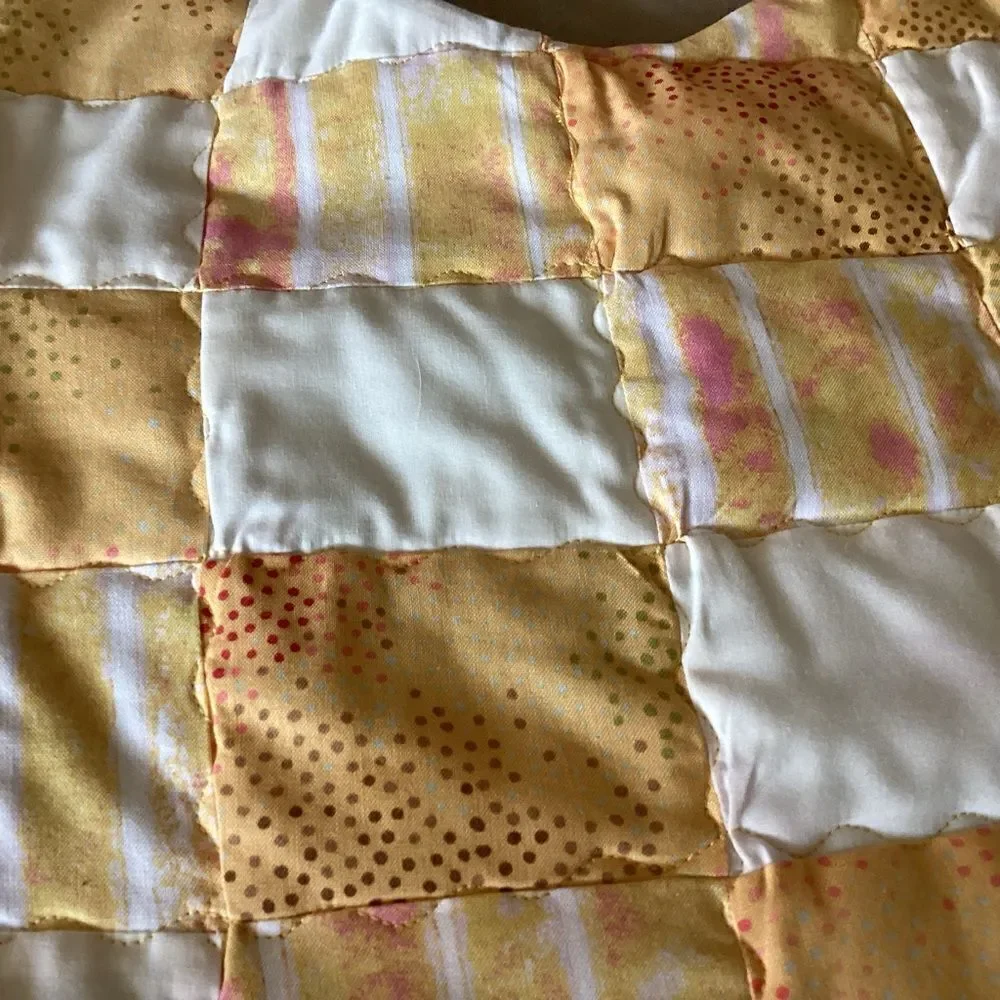 Handmade Double Sided Quilted Yellow Baby Bib